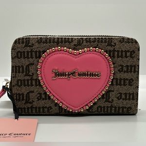 Juicy Couture Status Dark Brown Wallet Love Never Dies Multi Compartment Bifold